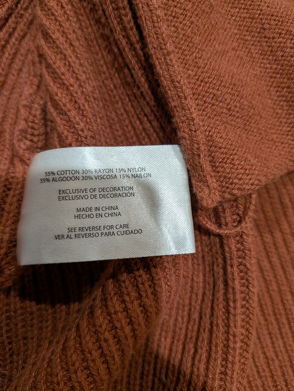 Women's Open Front Cardigan Sweater in Deep Orange - Picture 5 of 9